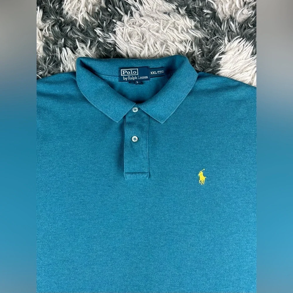 Polo Ralph Lauren Men's Blue Green Polo Shirt Size XXL